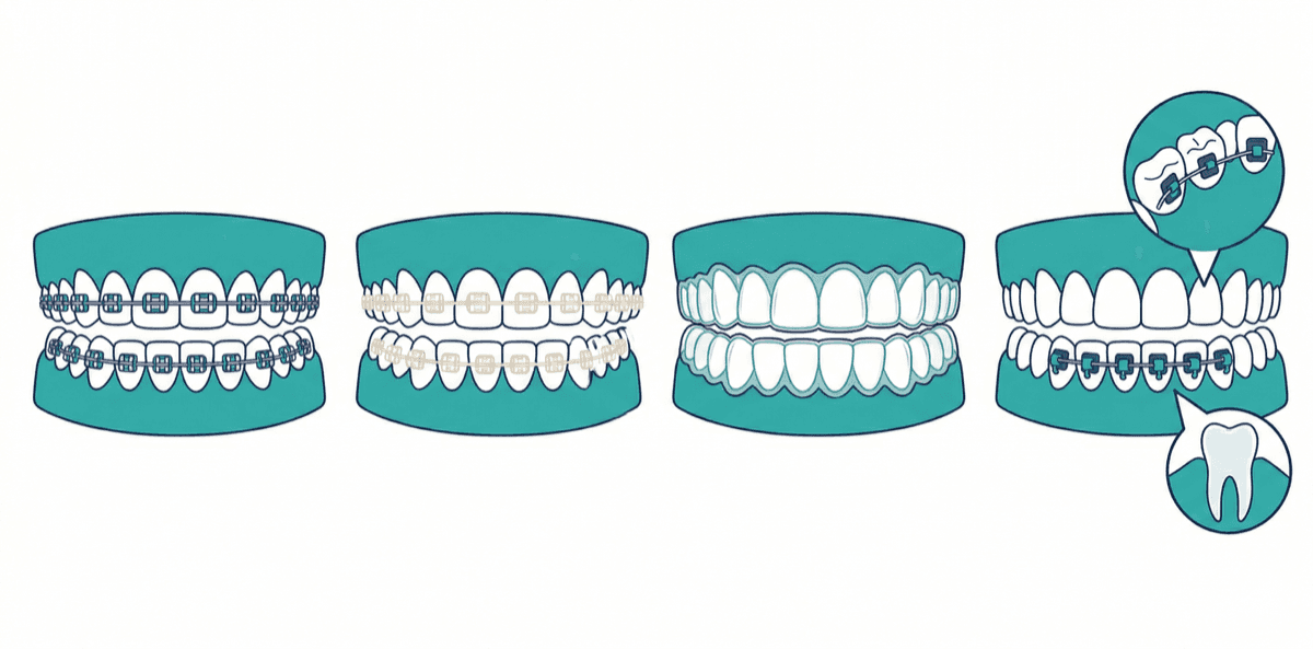 교정장치 4종 비교 다이어그램