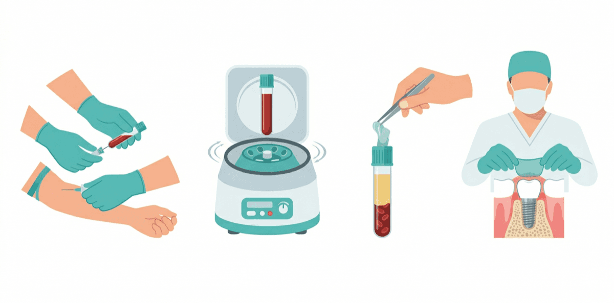 PRF 자가혈 추출 과정 다이어그램