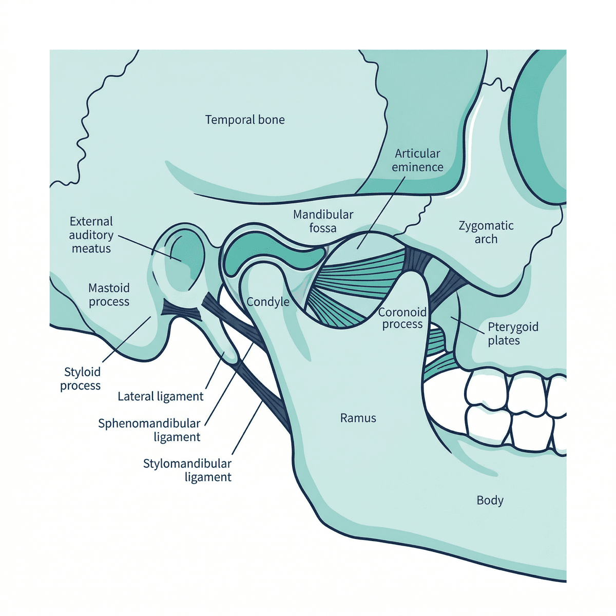 턱관절(측두하악관절) 해부학 일러스트